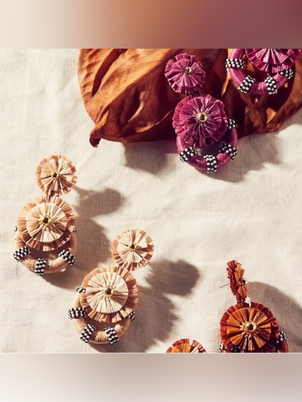 Anthropologie Raffia earrings - Picture 2 of 4